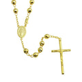 Gold Plated 925 Sterling Silver Diamond Cut Rosary - DIN00102GP