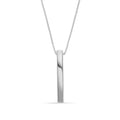 Rhodium Plated 925 Sterling Silver Drop Down Bar Necklace - DIN00108RH