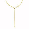 Gold Plated 925 Sterling Silver Adjustable Curb Slider Chain with Hanging Bead- DIN00110GP