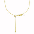 Gold Plated 925 Sterling Silver Adjustable Link Slider Chain with Hanging Bead- DIN00111GP