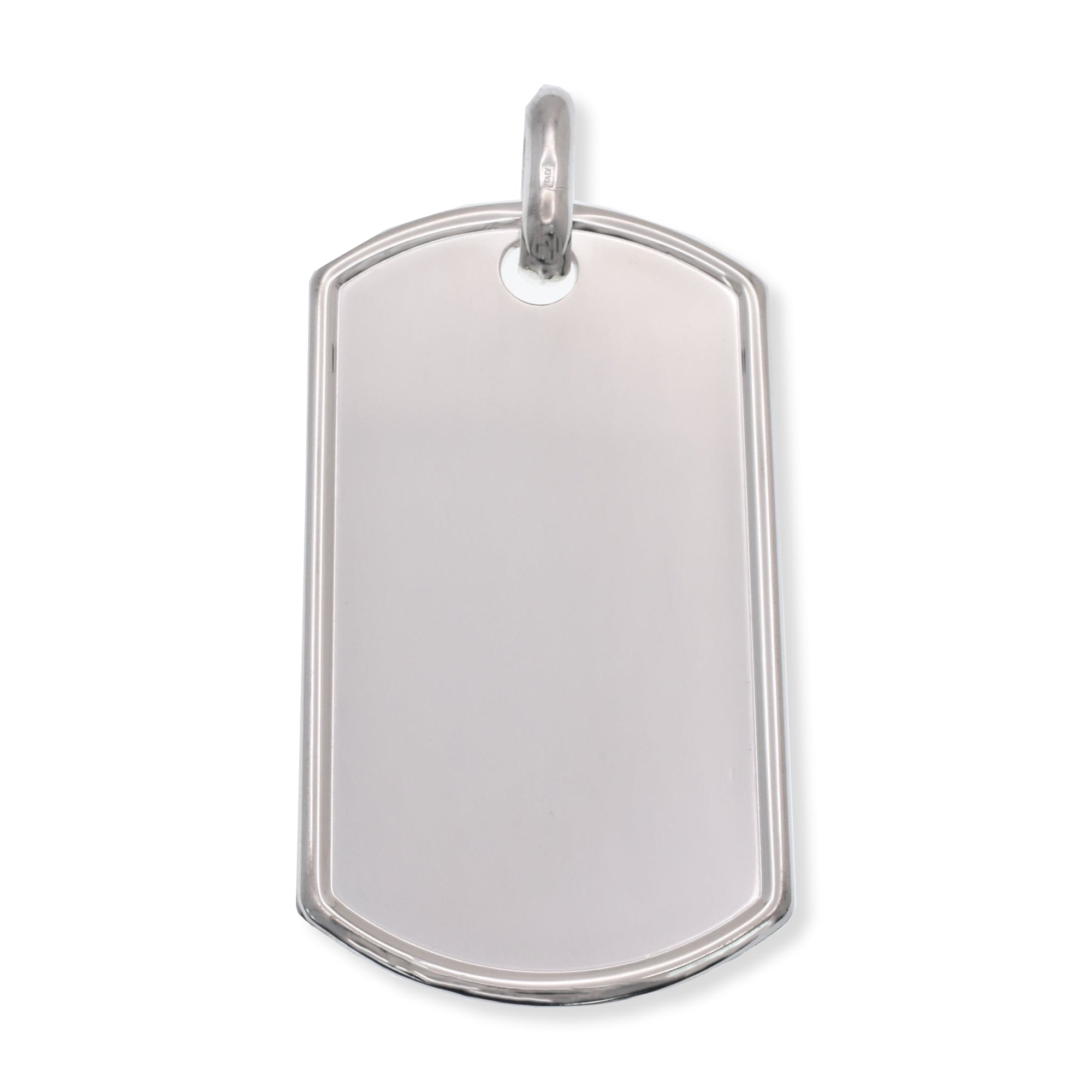 High Polished 925 Sterling Silver Raised Edges 22.7mm x 40.2mm Dogtag - DOGTAG15