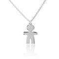 Rhodium Plated 925 Sterling Silver Baby Boy Necklace - DIN00064RH