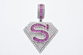 DO NOT ACTIVATE - Rhodium Plated 925 Sterling Silver "S" 36mm x 33mm Pendant - SLP00477