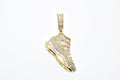 Gold Plated 925 Sterling Silver Basketball Shoes 11's Baguette and Round CZ 31mm x 19.2mm Pendant - SLP00450GP
