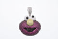 Rhodium and Gold Plated 925 Sterling Silver Elmo Plum CZ 34.3mm x 31.2mm Pendant - SLP00452