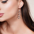 Rhodium Plated 925 Sterling Silver Spiral Earrings - DSE00020