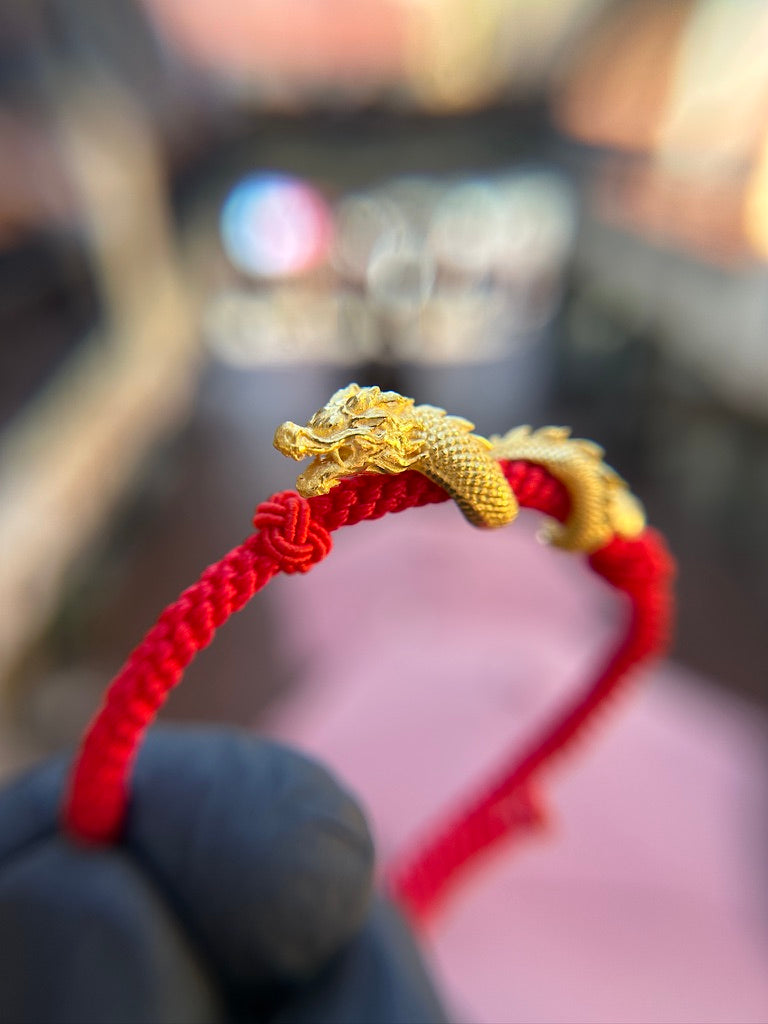 Dragon Wrapped on Red String Bracelet — detail 2