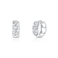 Rhodium Plated 925 Sterling Silver Multi Heart Hoop Earrings - E0007-L