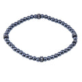 Black Rhodium Plated 925 Sterling Silver Bead CZ Bracelet - ECB00001BLK