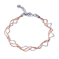 Rose Gold Plated 925 Sterling Silver Twisted Adjustable Bracelet - ECB00017R