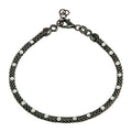 Black Rhodium Plated 925 Sterling Silver Bracelet with White CZ Stones - ECB00018BRH