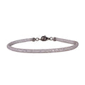 Silver 925 Black Rhodium Plated Mesh Embedded CZ Slim Italian Bracelet - ECB00046BL