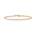 Silver 925 Gold Plated Mesh Embedded CZ Slim Italian Bracelet - ECB00046Y