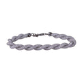 Silver 925 Black Rhodium Plated Braided Mesh CZ Italian Bracelet - ECB00070BL