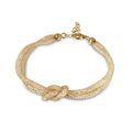 925 Silver Italian Mesh Knot Center Design Bracelet with CZ - ECB00071