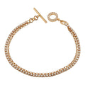 Rose Gold Plated 925 Sterling Silver Double Strand CZ Bracelet - ECB00105RGP