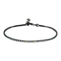 Black Rhodium Plated 925 Sterling Silver CZ Bracelet - ECB00106BLK