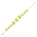 Gold Plated 925 Sterling Silver Small and Large Circle Disc Bracelet - ECB00115GP