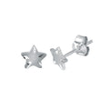 Rhodium Plated 925 Sterling Silver DC Star Earrings - ECE00038RH