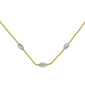 Gold Plated 925 Sterling Silver Three Bead Necklace - ECN00004GP