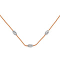 Rose Gold Plated 925 Sterling Silver Three Bead Necklace - ECN00004RGP