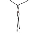 Silver 925 Black Rhodium Interlock With CZ Encrusted Rose Gold Plated Loop Italian Necklace - ENC00006BR