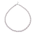 Rhodium Plated 925 Sterling Silver Rope Mesh Inlay Swarovski Crystals Necklace - ECN00013RH