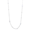 Rhodium Plated 925 Sterling Silver Necklace with Freshwater Pearls and Beads - ECN00028RH