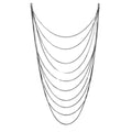 Black Rhodium Plated 925 Sterling Silver Multiple Chain Necklace - ECN00031BLK