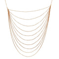 Rose Gold Plated 925 Sterling Silver Multiple Chain Necklace - ECN00031RGP