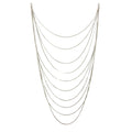 Rhodium Plated 925 Sterling Silver Multiple Chain Necklace - ECN00031RH