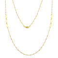 Gold Plated 925 Sterling Silver Alternating Bead Crescent Moon Necklace - ECN00035GP