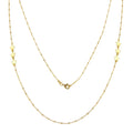 Gold Plated 925 Sterling Silver Alternating Stars Chain Necklace - ECN00036GP