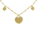 Gold Plated 925 Sterling Silver Triple Heart Choker Necklace - ECN00037GP