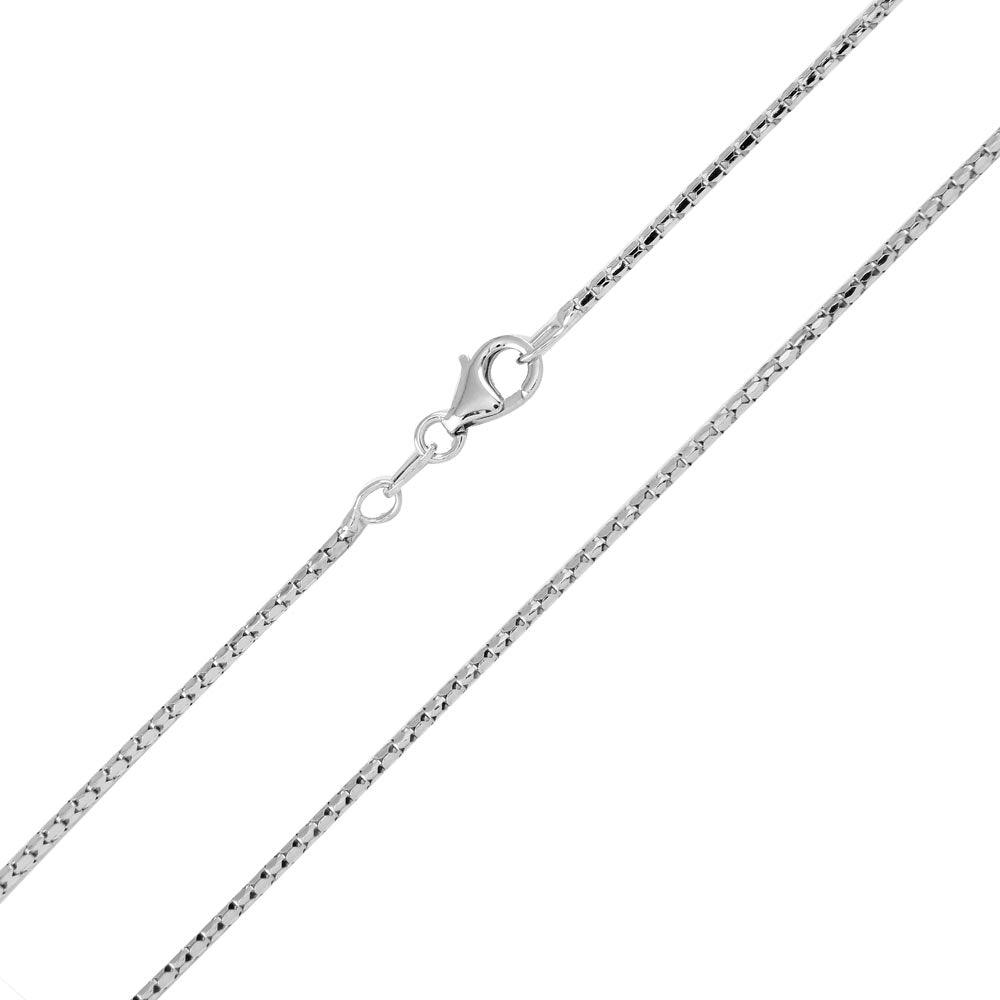 Rhodium Plated 925 Sterling Silver Correana Chain 1.4mm - ECN00038RH