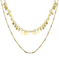 Gold Plated 925 Sterling Silver Double Chain Confetti Necklace - ECN00047GP