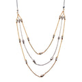 Rose Gold and Rhodium Plated 925 Sterling Silver Multi Chain DC Bar Necklace - ECN00060RGP