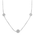 Rhodium Plated 925 Sterling Silver Disc Chain Bead Necklace - ECN00067RH