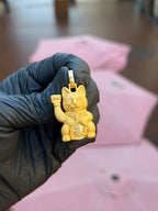 Money Cat Pendant in solid 10K-24K gold