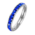 Silver 925 Rhodium Plated Birthstone September Channel Eternity Band - ETRY-SEP