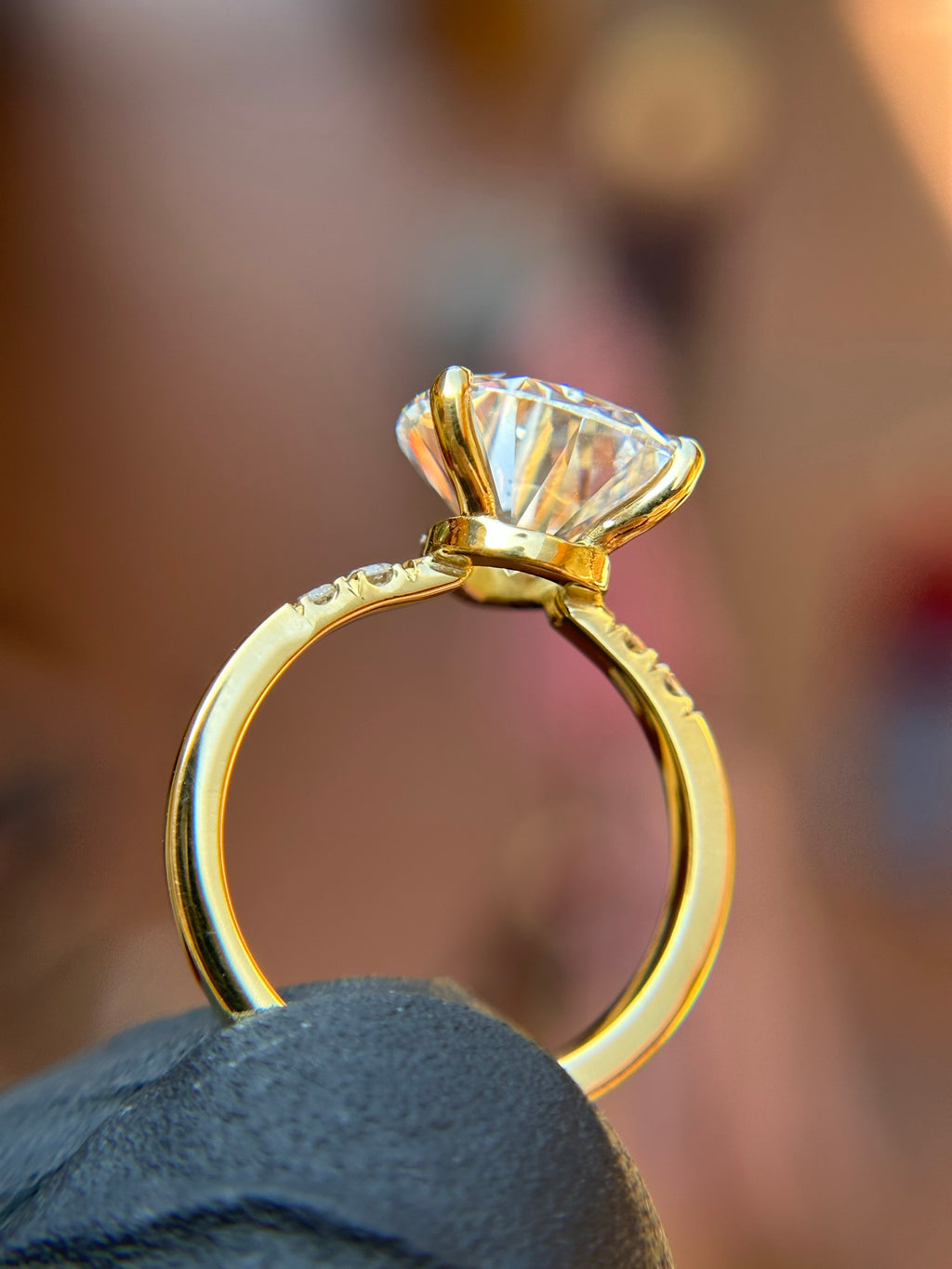 Accent Solitaire Engagement Ring
