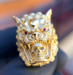 Foo Dog & Skull Ring — detail 4