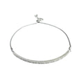 925 Sterling Silver Rhodium Plated ID Clear CZ Lariat Bracelet - BGB00604