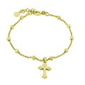 Gold Plated 925 Sterling Silver DC Bead Rosary Bracelet - GCB00001-GP