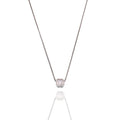Rhodium Plated 925 Sterling Silver 5.3mm Four Leaf Clover on Adjustable Box Chain Necklace - GCP00007RH