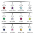 High Polished 925 Sterling Silver Round CZ Birthstone Girl Flat Charm - CHARM001