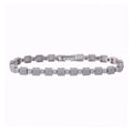 Rhodium Plated 925 Sterling Silver 5.3mm Square Micro Pave Link CZ Tennis Bracelet - GMB00017RH