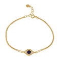 Silver 925 Gold Plated Evil Eye Bracelet - GMB00036B-S