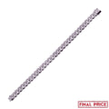 Rhodium Plated 925 Sterling Silver CZ Encrusted Miami Cuban Link Plain Lock Bracelet 9mm - GMB00085