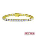 Gold Plated 925 Sterling Silver Round CZ Tennis Bracelet 6mm - GMB00088GP